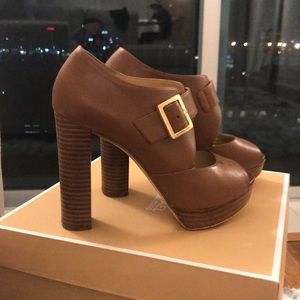 Michael kors luggage platform heels